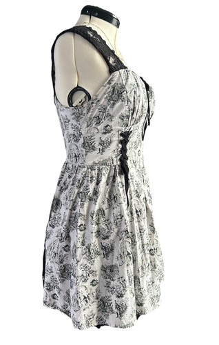 Pride Prejudice Zombies Womens Sweetheart Corset Lace-Up Goth Skater Dress M - Picture 4 of 11