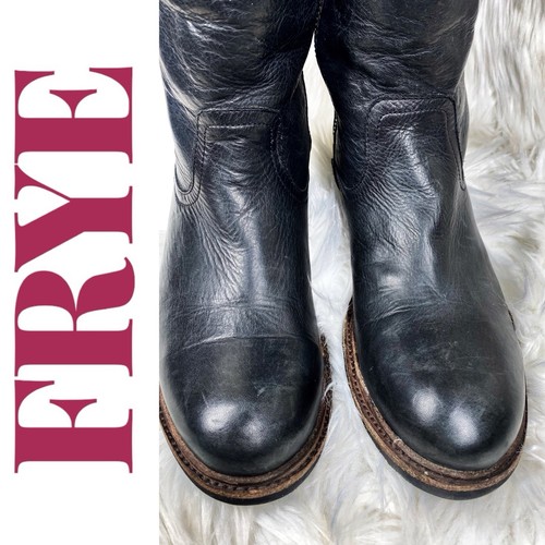 FRYE MARA BUTTON OTK SHEARLING FOLD CUFF LEATHER TALL RIDING BOOTS, SIZE 7 - Bild 3 von 13