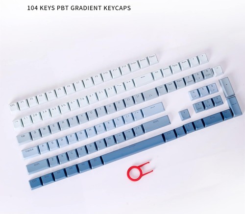 Redragon A134 Gradient Color Ombre Blue KeyCaps, 104 Keys Standard Doubleshot PB - Picture 3 of 7