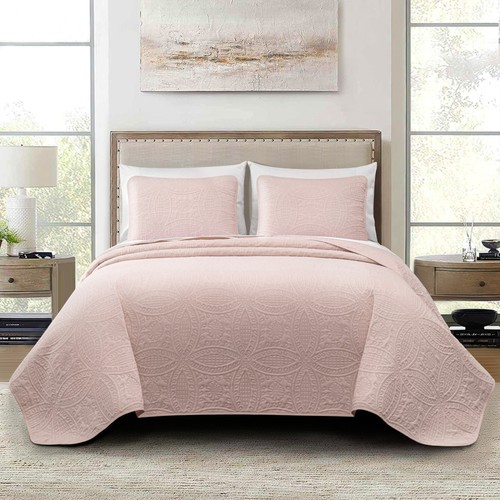 Chezmoi Collection Austin 3-piece Pinsonic Quilt Oversize Bedspread Coverlet Set - Picture 26 of 53