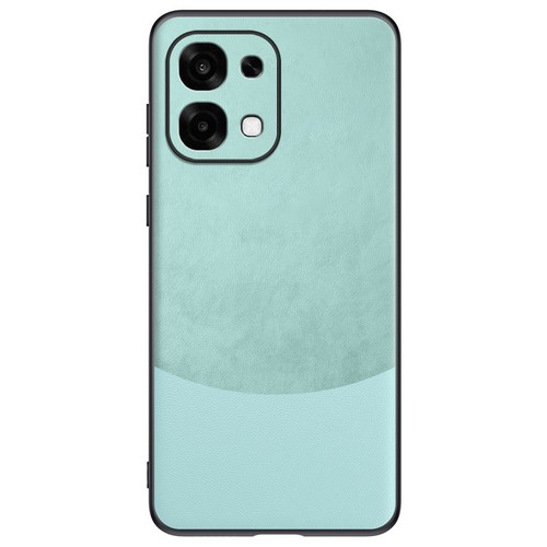 Per OPPO A6 5G, Custodia posteriore in pelle PU bicolore moda lusso gomma morbida - Foto 15 di 15