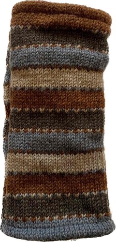 Fair Trade Hippie Wool Fleece Fingerless Texting Gloves Hand Warmers 5611 BR - Picture 2 of 4