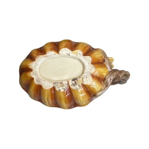 Majolica Autumn Thanksgiving Yellow Green Pitcher - Picture 7 of 10