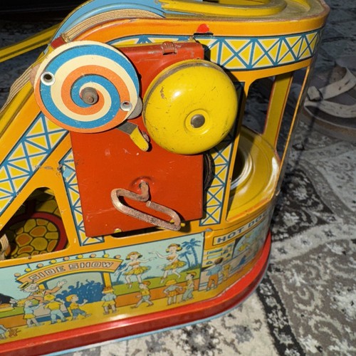 Vintage J. Chein #275 Tin Litho Wind Up Roller Coaster No Cars Works - Picture 2 of 4