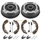 2PCS Front Brake Drum W/Bolts & Brake Shoes Kit for Kawasaki Mule 500 550 KAF300