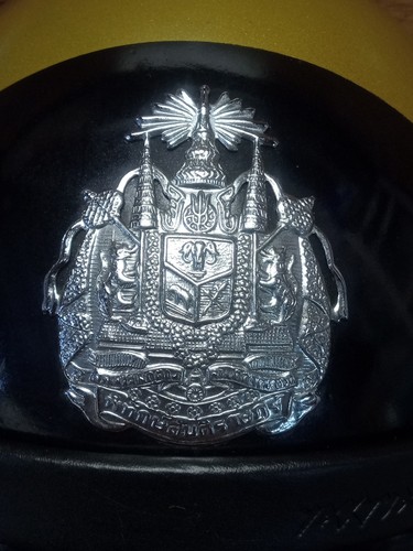 Cappello uomo polizia Bangkok Thailandia traffico Yakyya, poliziotto bicicletta, casco moto - Foto 4 di 12