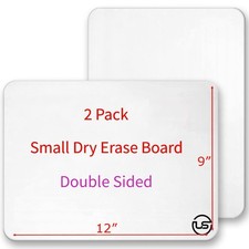 Small Dry Erase Board 9x12 2 Pack   Mini White Board for Kids  Students