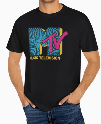 MTV Retro Graphic T-Shirt for Men – Short Sleeve Cotton Crewneck Tee
