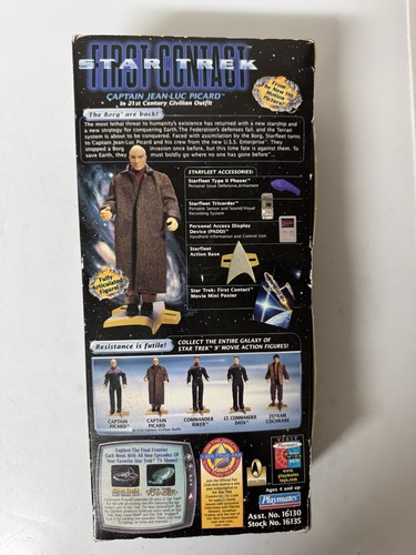 Star Trek First Contact 9 Inch Figure Lot 1996 SEALED Picard Riker Cochrane TNG - Picture 3 of 9