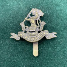 West Riding Regiment Cap Badge Brass Economy Slider 42mm Antique Original