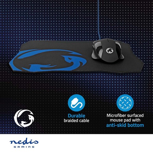 Nedis, Gaming-Maus 7200 dpi + rutschfeste Mausmatte im Set, Schwarz - Bild 6 von 8