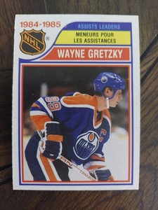 1985-86 Wayne Gretzky O-Pee-Chee Assist Leaders #258 Edmonton Oilers OPC 