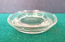 Vintage Clear Glass Classic Round Ash Tray, 5" Diameter Excellent Condition