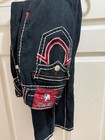True Religion Men's Jeans Rope Stitch 36x34 Black Denim White And Red Stitch — photo 2