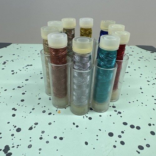 10 MADEIRA METALLIC Machine Embroidery Thread Case 10x 50m No. 8002 Used - Picture 4 of 8
