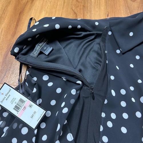Jessica Howard Women’s Black And White Ruffled Tiered Mini Dress Size 10P - Picture 8 of 14