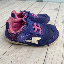 Stride Rite Toddler Girls Shoes Size 6 Blue Pink Hook and Loop Sneakers