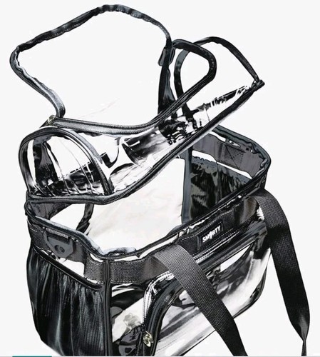 Smorty Small Clear Lunch Tote Heavy Duty Stadium Bag Approved Makeup Men Women - Picture 6 of 7