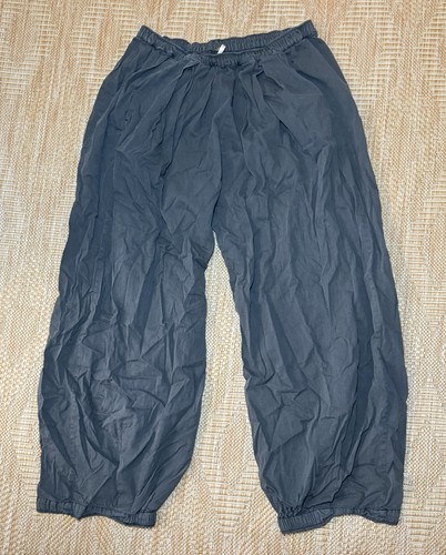 Free People Vintage Gray Parachute Wide Leg Baggy Pants,Size Small