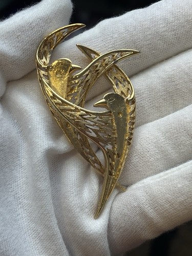 Vintage Marcel Boucher Double Bird Pave Strass Brosche Anstecknadel 8443P Istzustand Reparatur - Bild 2 von 8