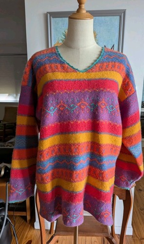 Tulchan Boho Hippy multi Coloured Vintage Knit Size Large. Excellent Condition