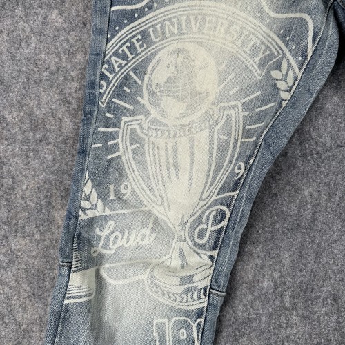 Smoke Rise Jeans Mens 30x36 Stacked Flared Fit Patch Loud Proud Champion Denim - Picture 4 of 21
