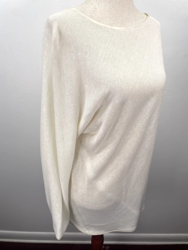 Shamask Top Tunic Womens 1 Ivory Cream Knit Pullover Neiman Marcus NWT $450 - Image 2 of 4