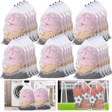  30 Pack Large Mesh Laundry Bags, 24 x 36 Inch Bulk Wash Set with White