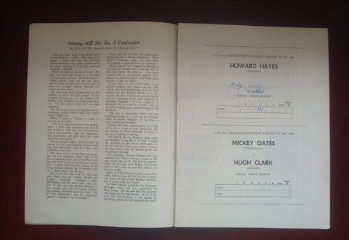 Programa de boxeo Joe Bugner 1970 v George Johnson tercer noviembre Royal Albert Hall - Imagen 3 de 6
