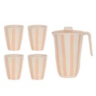 Davis & Waddell Saltara Bamboo Fibre 1.7L Jug & 4pc Tumblers 450ml - Brown