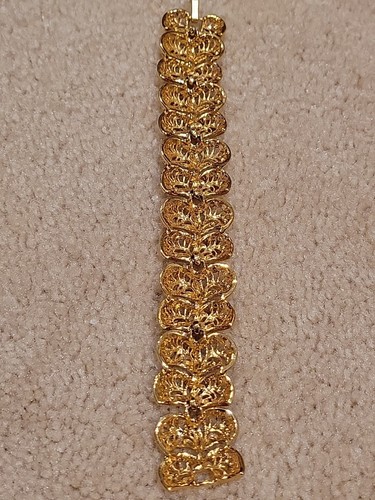 VINTAGE NAPIER GOLD TONE BRACELET 7" - Picture 6 of 8
