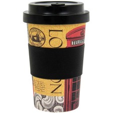 Reusable Coffee Tea Travel Mug 350ml Eco Friendly Bamboo Fiber Hot Beverage Cup