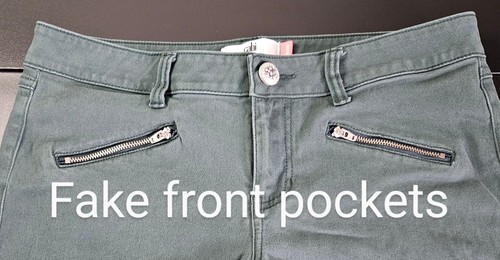 Cabi Skinny Jeans Womens 10 Green Mid Rise Front Zipper Pockets Cotton Blend - Bild 3 von 10