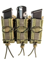 HIGH SPEED GEAR TRIPLE PISTOL TACO MOLLE, OD GREEN