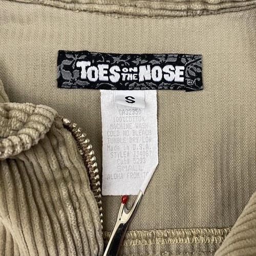 Chaqueta De Colección Años 90 Toes On The Nose Surf Skate Pana Cremallera Para Mujer S Tostada EE. UU. Rara - Imagen 5 de 5