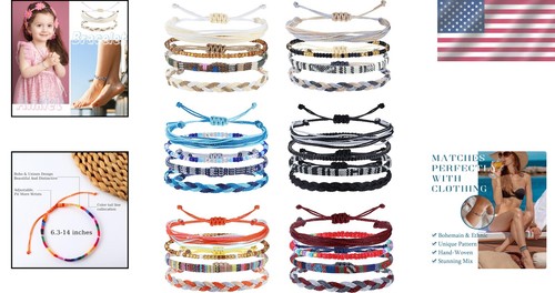 Cavigliera da spiaggia vibrante 24 pezzi - gioielli boho eleganti per tutte le occasioni - Foto 2 di 9