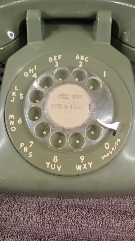 Teléfono giratorio vintage Bell System Western Electric verde oliva C/D 500 sin probar Foto 2 de 4