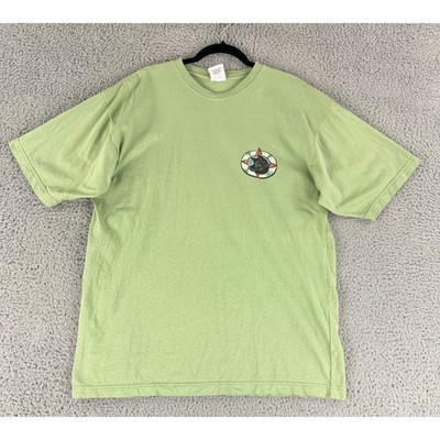 Authentic Pigment T Shirt Mens Large Green USA Map Graphic Garment Washed Tee