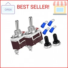 DaierTek Waterproof Toggle Switch 12V DC 30A Heavy Duty 2 Pin ON Off SPST with W