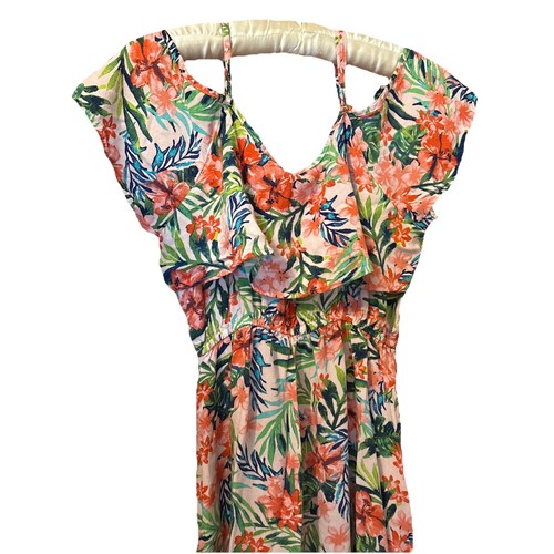 Women's New Look Tropical Floral Bohemian Ruffled Hem Maxi Dress Size Medium - Picture 2 of 8