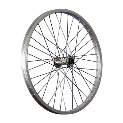 Laufrad 20 Zoll Vorderrad Fahrrad Faltrad Hohlkammer Schnellspanner vorn silber - Bild 1 von 4