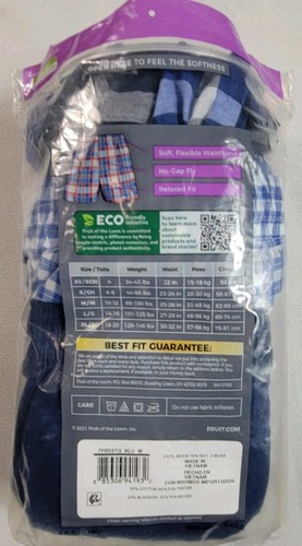 8 Pack Fruit of the Loom Woven Boxer Shorts Relaxed Fit Boys Size Medium - Picture 10 of 12