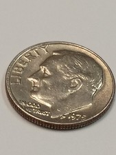 RARE 1975 Roosevelt dime no mint Mark ERROR DDO liberty and two line error