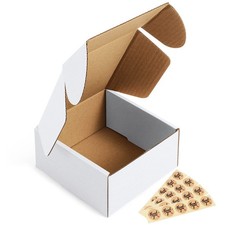 Eupako 4x4x2 Corrugated Box Mailers 50 Pack White Cardboard Small Shipping Bo...