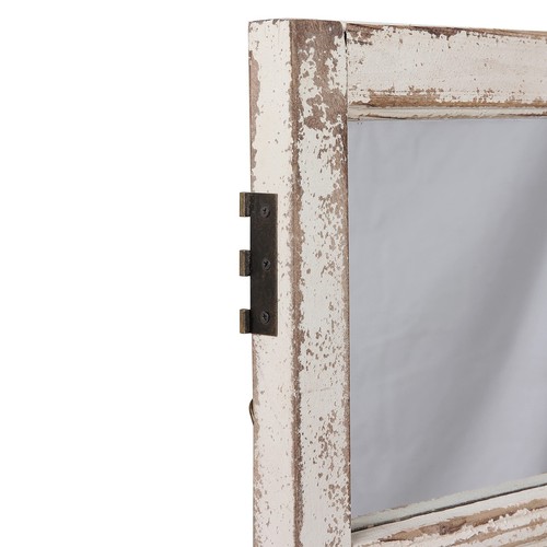 Farmhouse Wood Frame Window Mirror 14" x 33", Vertical Hanging Distressed Whi... - Picture 5 of 8