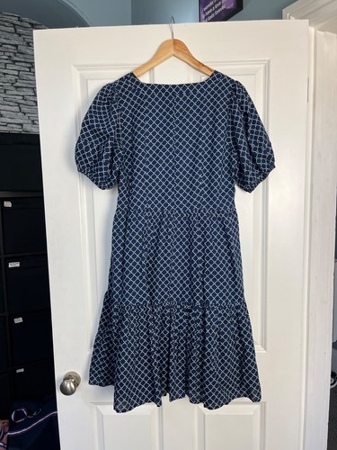CREW CLOTHING Blue ELEANOR Knee Length SUMMER DRESS Size UK 12 - Picture 6 of 6