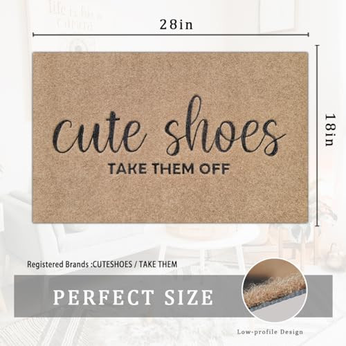 Welcome Mat for Front Door Outdoor Entryway Cute Shoes Take Them Off Indoor - Picture 4 of 8