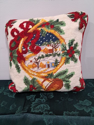 Vintage Nadelkissen 9,5 Zoll x 9,5 Zoll traditionelle alte Mode Weihnachten Samt Reißverschluss