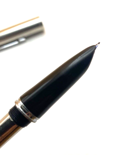 VTG USA PARKER 21 FOUNTAIN PEN BLACK BARREL TRIM/CHROME CAP "F" STEEL NIB c1960 - Picture 5 of 6