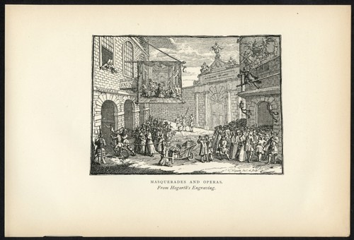 Hogarth Grabado MASCARADAS Y ÓPERAS Teatro Sátira 1891 impresión vintage - Imagen 3 de 3
